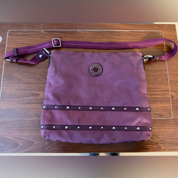 Coach Handbags - Coach Purple Crossbody Bag with Studded Accents